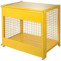 Gas Cylinder Cabinets, 6 Cylinder Capacity, 44" W x 30" D x 37" H, Yellow SAF836 | Equipment World