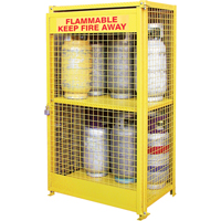 Gas Cylinder Cabinets, 12 Cylinder Capacity, 44" W x 30" D x 74" H, Yellow SAF847 | Equipment World