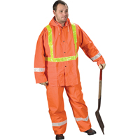 Tornado Traffic Rain Suit, PVC, Small, High Visibility Orange Equipment World