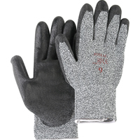 Gants de tricot poivre & sel avec rev&ecirc;tement de paume noir, Taille Petit/7, Rev&ecirc;tement Polyur&eacute;thane, Enveloppe en PEHP, ANSI/ISEA 105 niveau 2 Equipment World