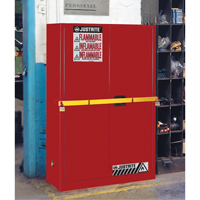 High Security Flammables Safety Cabinet with Steel Bar, 45 gal., 2 Shelves Equipment World