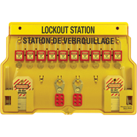 Lockout Stations, Thermoplastic Padlocks, 10 Padlock Capacity, Padlocks Included Equipment World