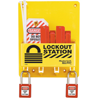 Compact Lockout Station, Thermoplastic Padlocks, 4 Padlock Capacity, Padlocks Included Equipment World