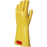 Yellow Natural Rubber Insulating Gloves, ASTM Class 0, Size 8, 14" L Equipment World