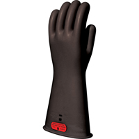 Black Natural Rubber Insulating Gloves, ASTM Class 0, Size 8, 11" L Equipment World