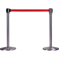 Free-Standing Crowd Control Barrier Receiver Post, 35" High, Stainless Equipment World