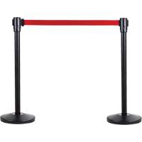 Free-Standing Crowd Control Barrier Receiver Post, 35" High, Black Equipment World