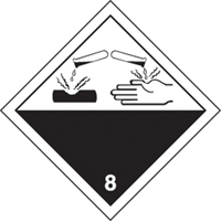TDG Shipping Labels, Class 8, Corrosives, Paper Equipment World