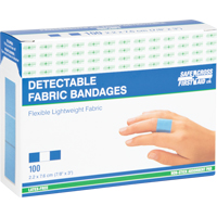 Bandages, Rectangulaire/carr&eacute;e, 3", Tissu d&eacute;tectable, St&eacute;rile Equipment World