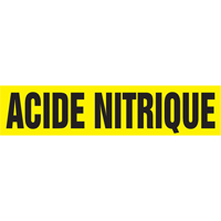 "Acid Nitrique" Pipe Marker, Self-Adhesive, 4" H x 24" W, Black on Yellow Equipment World