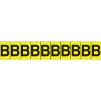 Individual Adhesive Letter Markers, B, 1" H, Black on Yellow Equipment World