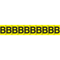 Individual Adhesive Letter Markers, E, 1" H, Black on Yellow Equipment World