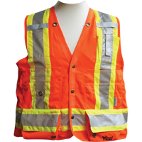 Surveyor Safety Vest, High Visibility Orange, Medium, Polyester Equipment World