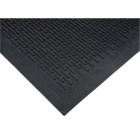 Low-Profile Matting, Rubber, Scraper Type, Solid Pattern, 3' x 5', Black SDL871 | Equipment World