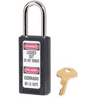 Cadenas de s&eacute;curit&eacute; Zenex 411, Noir, Cl&eacute;s identiques, Thermoplastique, Largeur de 1-1/2" Equipment World