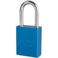 Cadenas de s&eacute;curit&eacute; American Lock, Bleu, Cl&eacute;s identiques, Aluminium, Largeur de 1-1/2" Equipment World