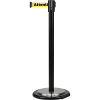 Free-Standing Crowd Control Barrier, Steel, 35" H, Yellow Tape, 7' Tape Length Equipment World
