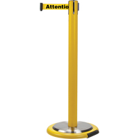Free-Standing Crowd Control Barrier, Steel, 35" H, Yellow Tape, 7' Tape Length Equipment World