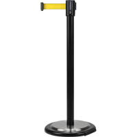 Free-Standing Crowd Control Barrier, Steel, 35" H, Yellow Tape, 7' Tape Length Equipment World