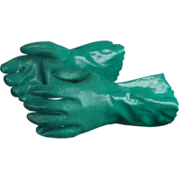 Chemstop Gloves with Crushed Ceramic-Powder Grip Finish, Size Medium/8, 12" L, Nitrile, Cotton Jersey Inner Lining, 40-mil Equipment World