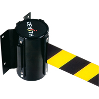 Wall Mount Barrier, Steel, Screw Mount, 7', Black/Yellow Tape Equipment World