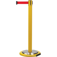 Free-Standing Crowd Control Barrier, Steel, 35" H, Red Tape, 12' Tape Length Equipment World