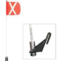 Tiges de s&eacute;curit&eacute; pour travaux l&eacute;gers Safety Whip, Fixation Fen&ecirc;tre, Hauteur 5', Orange Equipment World