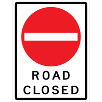 "Road Closed" Roll-Up Traffic Sign, 36" x 48", Vinyl, English with Pictogram Equipment World