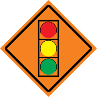 Stop Light Roll-Up Traffic Sign, 29-1/2" x 29-1/2", Vinyl, Pictogram Equipment World