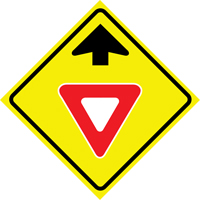 "Yield Ahead" Roll-Up Traffic Sign, 36" x 36", Vinyl, Pictogram Equipment World