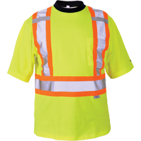 Safety T-Shirt, Polyester, Medium, High Visibility Lime-Yellow Equipment World