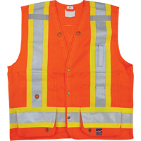 Surveyor Safety Vest, High Visibility Orange, Small, Polyester Equipment World