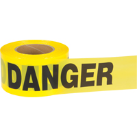 "Danger" Barricade Tape, Bilingual, 3" W x 1000' L, 1.5 mils, Black on Yellow Equipment World