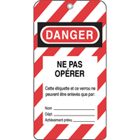Lockout Tags, Plastic, 3" W x 5-3/4" H, French Equipment World