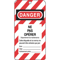 Lockout Tags, Plastic, 3" W x 5-3/4" H, French Equipment World