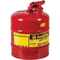 Safety Cans, Type I, Steel, 5 US gal., Red, FM Approved/UL/ULC Listed Equipment World