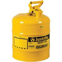 Safety Cans, Type I, Steel, 5 US gal., Yellow, FM Approved/UL/ULC Listed Equipment World