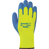 PowerFlex&reg; T° Hi Viz 80-400 Gloves, 7/Small, Rubber Latex Coating, 7 Gauge, Terry Shell Equipment World
