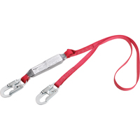 PRO Shock Absorbing Lanyards, 4', Snap Hook Center, Snap Hook Leg Ends, Polyester Equipment World