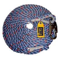 50' Rope Lifeline with Snap Hook, Polyester/Polypropylene Equipment World