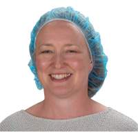 Non-Woven Bouffant Caps, Polypropylene, 21"/Large, Blue Equipment World