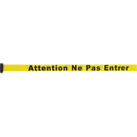 Tape Cassette for Build-Your-Own Crowd Control Barriers, Attention ne pas entrer, 7', Yellow Tape Equipment World