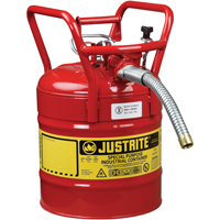 D.O.T. AccuFlow™ Safety Cans, Type II, Steel, 5 US gal., Red, FM Approved SED120 | Equipment World