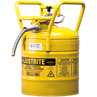 D.O.T. AccuFlow™ Safety Cans, Type II, Steel, 5 US gal., Yellow, FM Approved SED123 | Equipment World