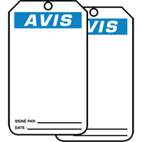 Safety Tags, Cardstock, 3-1/8" W x 5-7/8" H, French Equipment World
