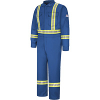 Flame-Resistant Premium Coveralls with Reflective Trim, Size 38, Royal Blue, 12.2 cal/cm² Equipment World