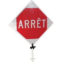 "Arrêt" Pole Sign, 24" x 24", Aluminum, French SED885 | Equipment World