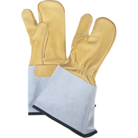 3-Finger Gloves, Medium, Grain Cowhide Palm Equipment World