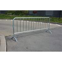 Portable Barrier, Interlocking, 102" L x 40" H, Silver Equipment World