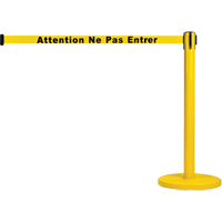 Free-Standing Crowd Control Barrier, Steel, 35" H, Yellow Tape, 7' Tape Length Equipment World